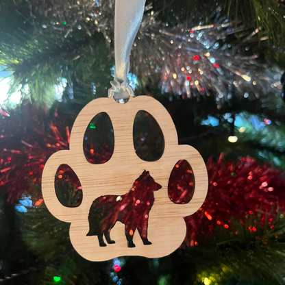 Houten kerstbal Hond