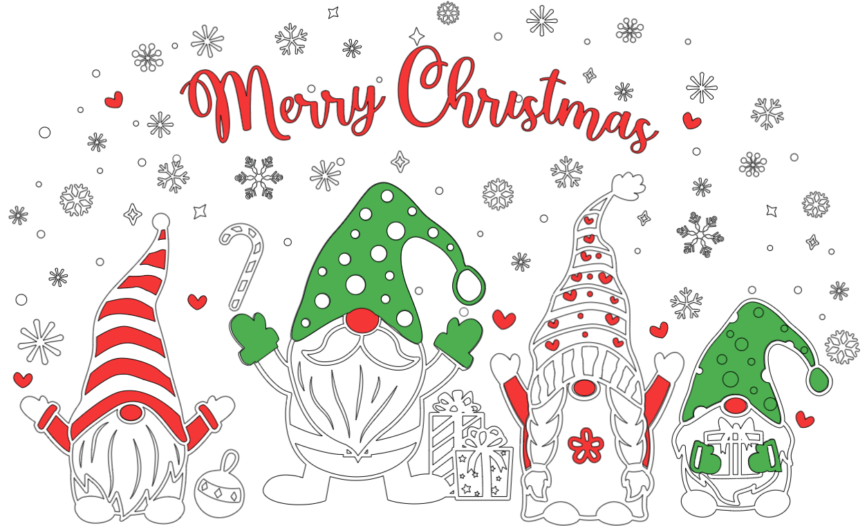 Sticker -Merry Christmas Kabouters