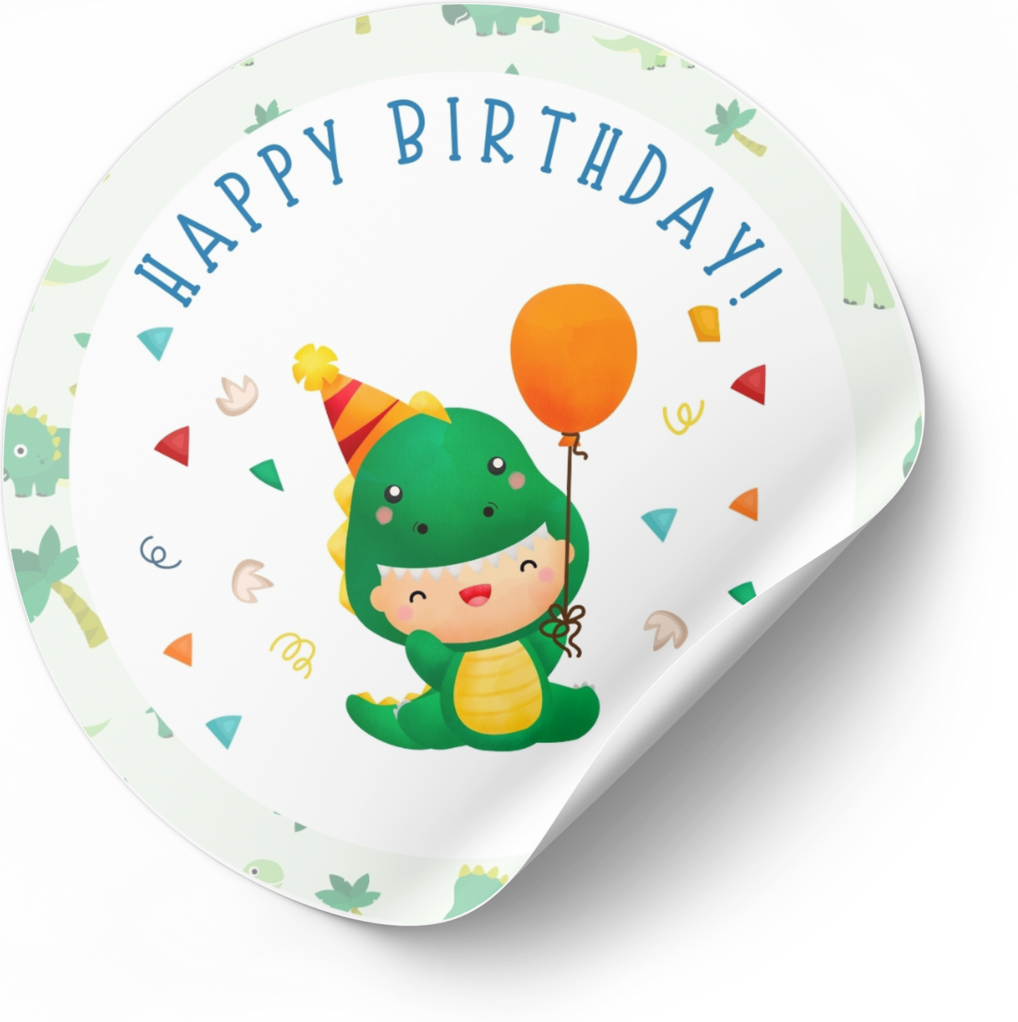 Sticker - Dino kindje happy birthday