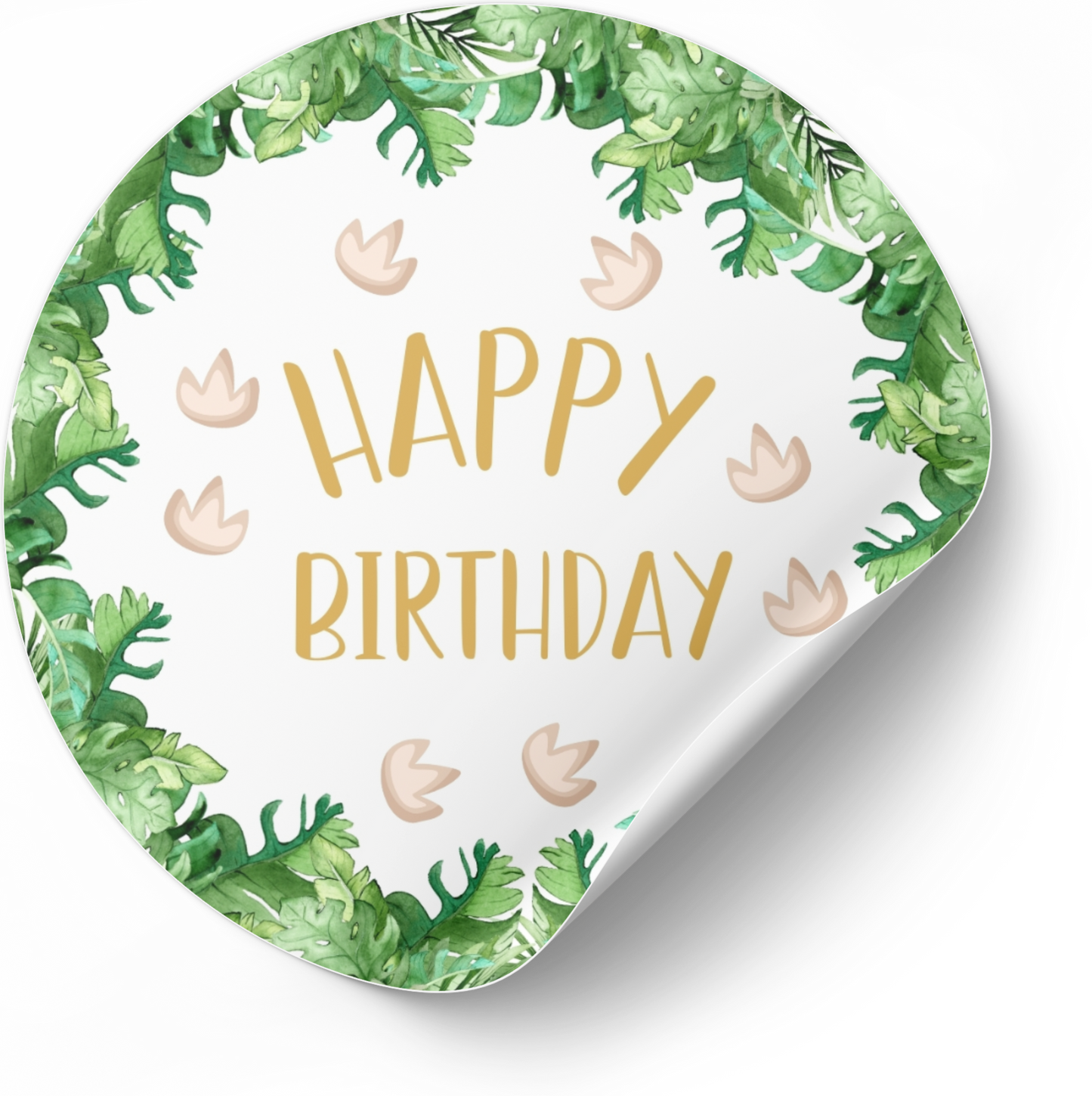 Sticker - Happy birthday dino voetjes