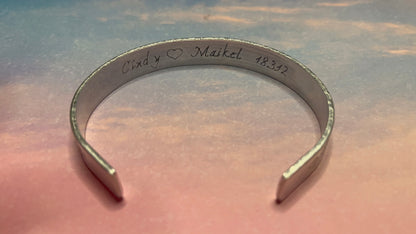 Metalen armband met tekst